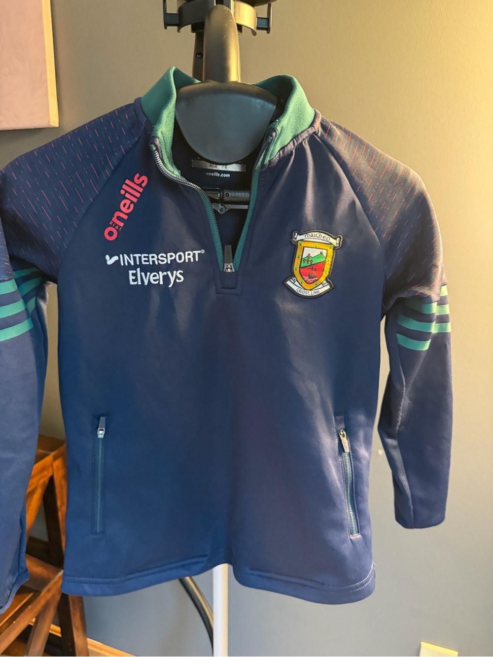 O'Neills Kids Navy & Teal Gaelic Training Top